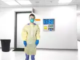 Medical practitioner wearing PPE gear