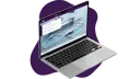 Laptop screen showing a quiz within SIMTICS
