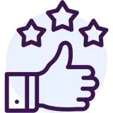 Icon of a hand giving a thumbs up