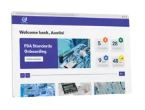 A SimTutor Author dashboard showing trainings for medical device manufacturing